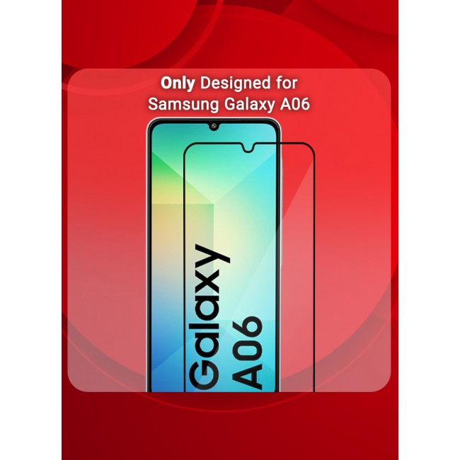 CATANES Tempered Glass Screen Protector for Samsung Galaxy A06 Side Black Edge to Edge Scratch Resistant and Smudge Proof / Side Black