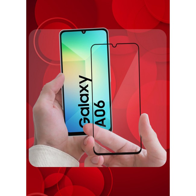 CATANES Tempered Glass Screen Protector for Samsung Galaxy A06 Side Black Edge to Edge Scratch Resistant and Smudge Proof / Side Black