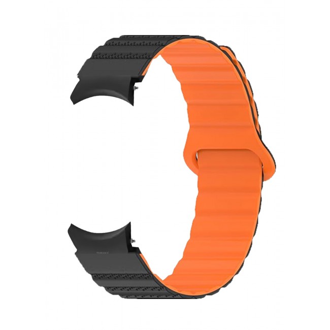 CATANES Sport Magnetic Strap Compatible with Samsung Galaxy Watch 7 6 5 4 40mm 44mm/for Galaxy Watch 6 4 Classic Band 42mm 46mm 43mm 47mm/Watch 5 Pro Band 45mm/Active 2, 20mm Adjustable - Black Orange