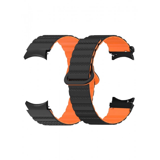 CATANES Sport Magnetic Strap Compatible with Samsung Galaxy Watch 7 6 5 4 40mm 44mm/for Galaxy Watch 6 4 Classic Band 42mm 46mm 43mm 47mm/Watch 5 Pro Band 45mm/Active 2, 20mm Adjustable - Black Orange