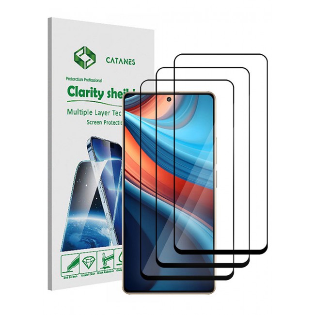 CATANES 3 Pack For Xiaomi Redmi Note 13 Pro Screen Protector 9H Hardness Scratch Resistance Screen Protector Touch Sensitive Case Friendly Tempered Glass Film