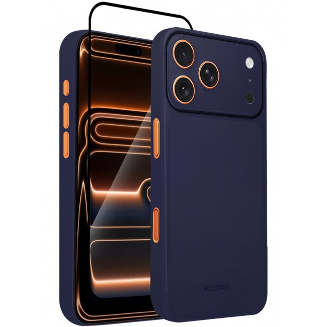 KZDOO 2 Packs Air Skin Case Cover for Apple iPhone 17 Pro Max - Sturdy Back Cover - Durable Thin Case - Drop Protection Cover with 3D Screen Protector - Blue