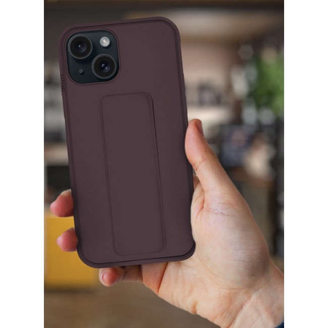 CATANES iPhone 15 Plus Case Premium PU Leather Case with Stand Function Shockproof and Anti Scratch Finger Grip Case Cover Cherry