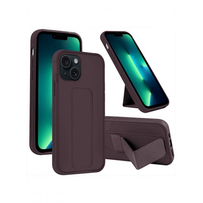 CATANES iPhone 15 Plus Case Premium PU Leather Case with Stand Function Shockproof and Anti Scratch Finger Grip Case Cover Cherry