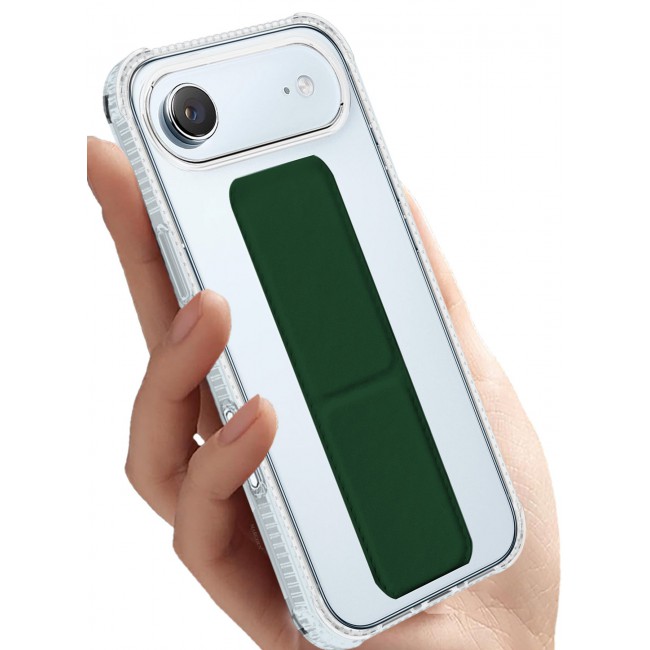 CATANES 2 Packs Finger Grip Clear Case Cover for iPhone 17 Air- Kickstand Car Magnetic Holder Multi-function Protective Two-in-one Case with 3D Screen Protector - Dark Green