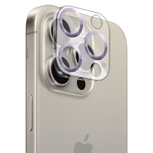 CATANES iPhone 14 Pro Camera Lens Protector Tempered Glass 9H Hardness Ultra HD Anti-Scratch Easy to Install Case Friendly Full Coverage Guard Light Purple
