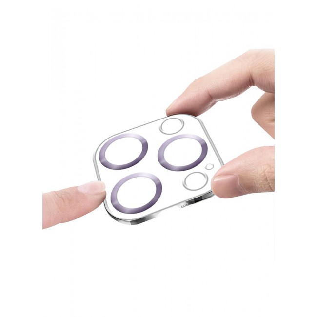 CATANES iPhone 14 Pro Camera Lens Protector Tempered Glass 9H Hardness Ultra HD Anti-Scratch Easy to Install Case Friendly Full Coverage Guard Light Purple