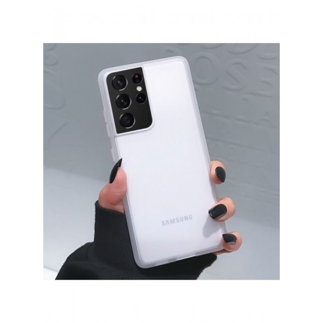KZDOO Samsung Galaxy S21 Ultra Case Slim Thin Air Skin Full Coverage Protective Case Sturdy Durable Thin Case Drop Protection Case Cover Transparent White