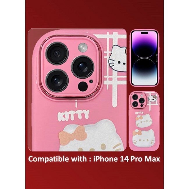 CATANES iPhone 14 Pro Max Case Cover Cartoon Case Unique Design for Women Girls with Camera Lens Protection P03