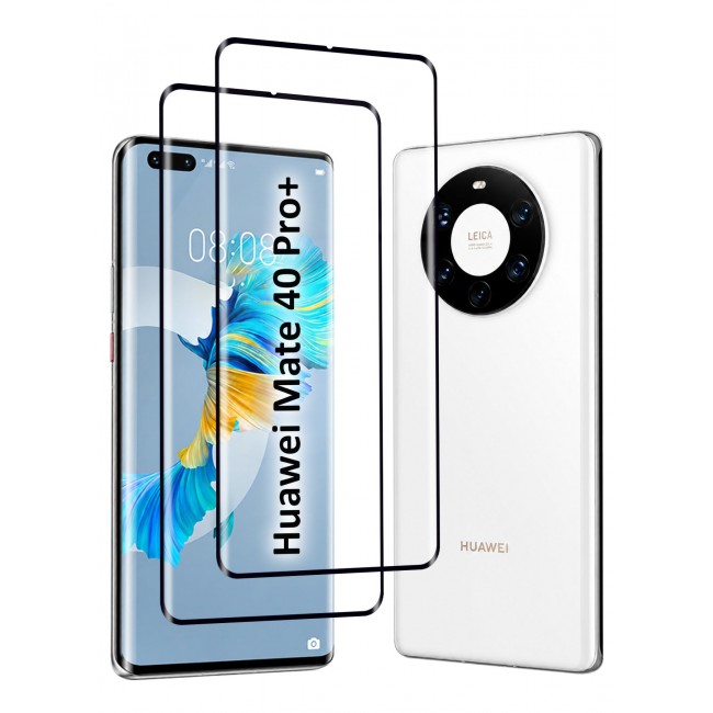 CATANES 2 PACK Screen Protector Compatible with Huawei Mate 40 Pro Plus Curved Tempered Glass , Case Friendly 9H Hardness Anti-Scratch High Definition Clear Film Black Side