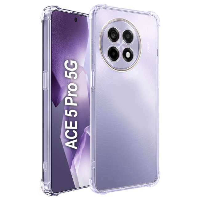 CATANES TPU Gorilla Case Cover for OnePlus ACE 5 PRO 5G, Phoce Cover with Reinforced Corner Bumper Camera Protection Slim Fit Shockproof Flexible - Clear