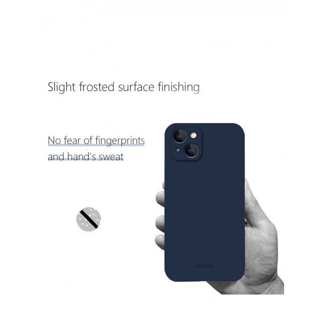 KZDOO iPhone 14 Plus Case Air Skin Series Ultra Slim Frosted Anti Slip Back Cover Full Coverage Camera Lens Protection 6.7 inch Blue