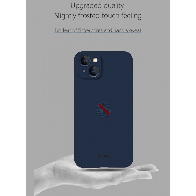 KZDOO iPhone 14 Plus Case Air Skin Series Ultra Slim Frosted Anti Slip Back Cover Full Coverage Camera Lens Protection 6.7 inch Blue