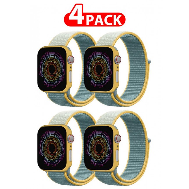 CATANES 4 Pack Nylon Sport Loop Band Compatible with Apple Watch Bands 38mm 40mm 41mm Women Men Braided Elastic Wristbands Replacement Band for iWatch Series 7 6 5 4 3 2 1 SE