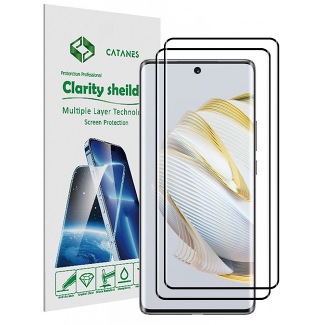 CATANES 2 Pack For Huawei Nova 10 SE Screen Protector Tempered Glass Full Glue Back