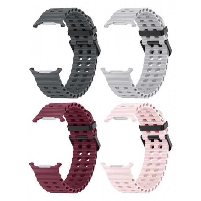 CATANES 4 Pack of Band for Samsung Galaxy Watch 7 Ultra Soft Silicone Adjustable, Sweat-Resistant, and Stylish