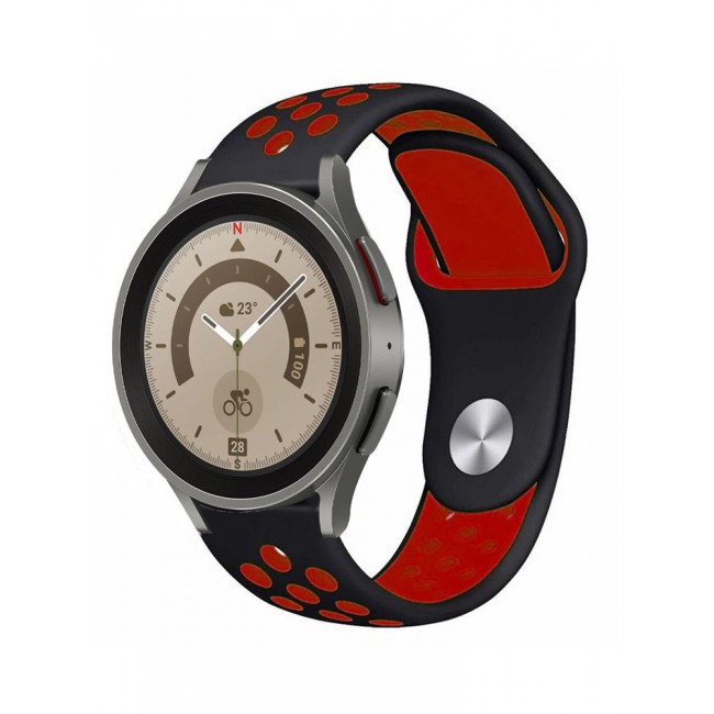 CATANES Samsung Galaxy Watch 5 Band Galaxy Watch 5 Pro Band Replacement Silicone Strap 20mm Smart Watch Wristband Compatible with Galaxy Watch5 (44mm/40mm) Galaxy Watch5 Pro (45mm) Black/Red