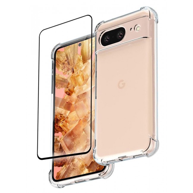 CATANES 2 Packs For Google Pixel 8 TPU Case and Screen Protector Clear Transparent Shockproof Protective Phone Case Scratch Resistant Reinforced Corners Cover