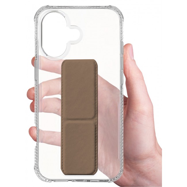CATANES 2 Packs Finger Grip Clear Case Cover for iPhone 17- Kickstand Car Magnetic Holder Multi-function Protective Two-in-one Case with Privacy Screen Protector - Brown