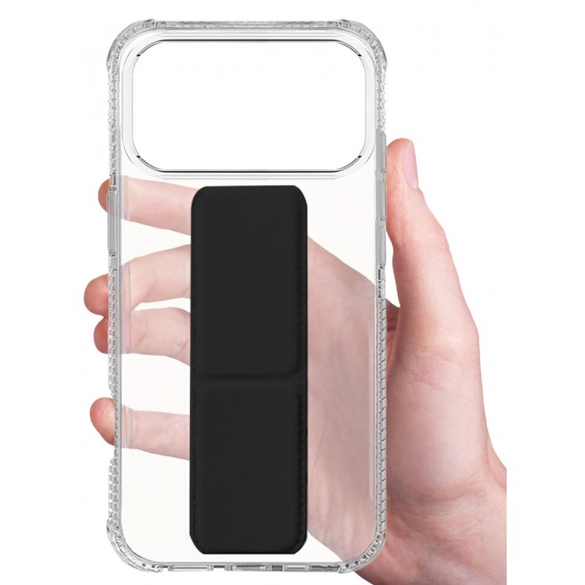 CATANES 2 Packs Finger Grip Clear Case Cover for iPhone 17 Pro- Kickstand Car Magnetic Holder Multi-function Protective Two-in-one Case with Privacy Screen Protector - Black