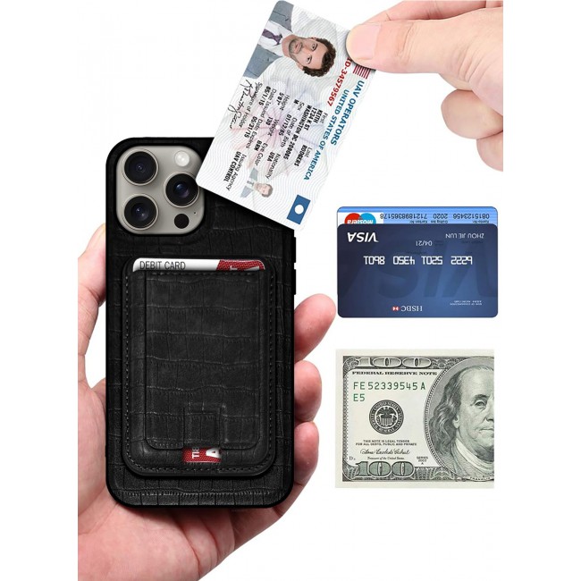CATANES iPhone 15 Pro Max Case 3 Pack, Soft Flexible PU Leather, Durable Anti-Scratch Case with Detachable Classic Card Wallet Holder,1 case 2 Screen Protectors