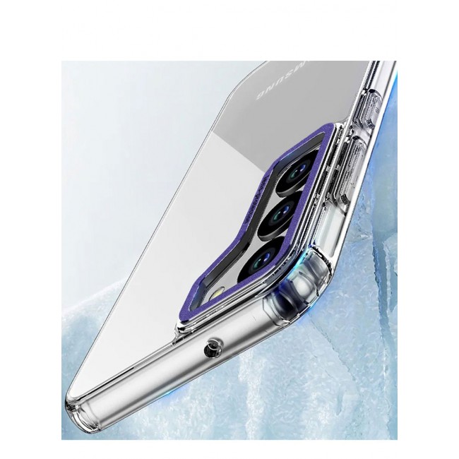 CATANES 2 Pack For Samsung Galaxy S23 Clear Case With Screen Protector Purple Edge