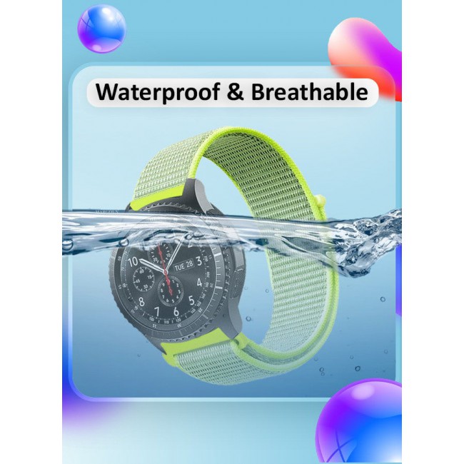CATANES 22mm Nylon Strap,Compatible with Huawei GT/Huawei GT2 (46mm) /Huawei GT2 Pro/Samsung Galaxy Watch (46mm) and Galaxy Watch 3 (45mm) Sport Wristband Strap Light Green