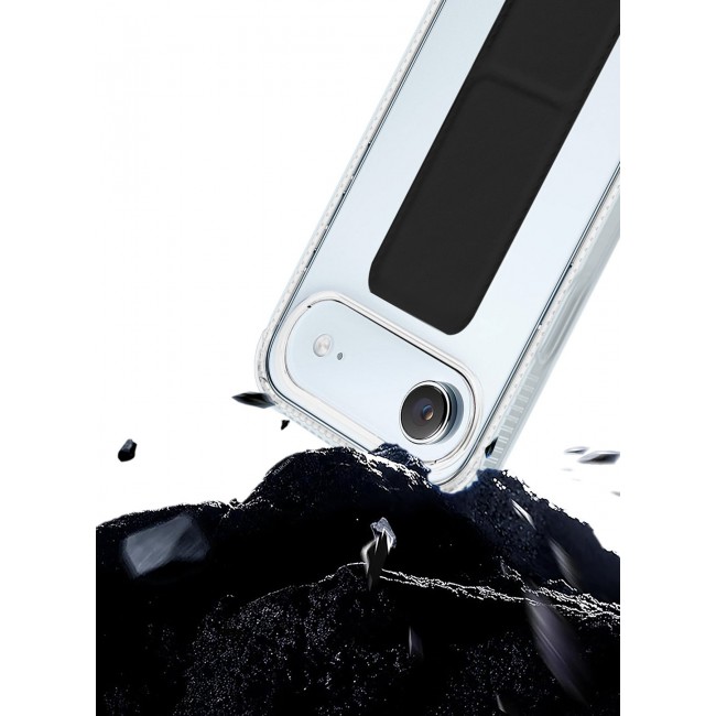 CATANES 2 Packs Finger Grip Clear Case Cover for iPhone 17 Air- Kickstand Car Magnetic Holder Multi-function Protective Two-in-one Case with 3D Screen Protector - Black