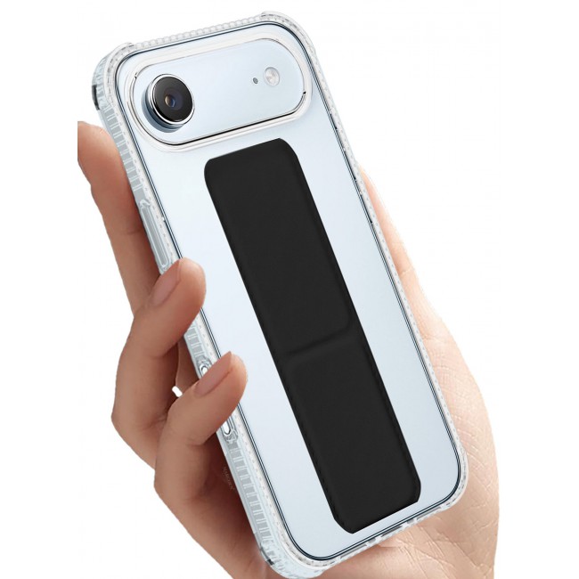 CATANES 2 Packs Finger Grip Clear Case Cover for iPhone 17 Air- Kickstand Car Magnetic Holder Multi-function Protective Two-in-one Case with 3D Screen Protector - Black
