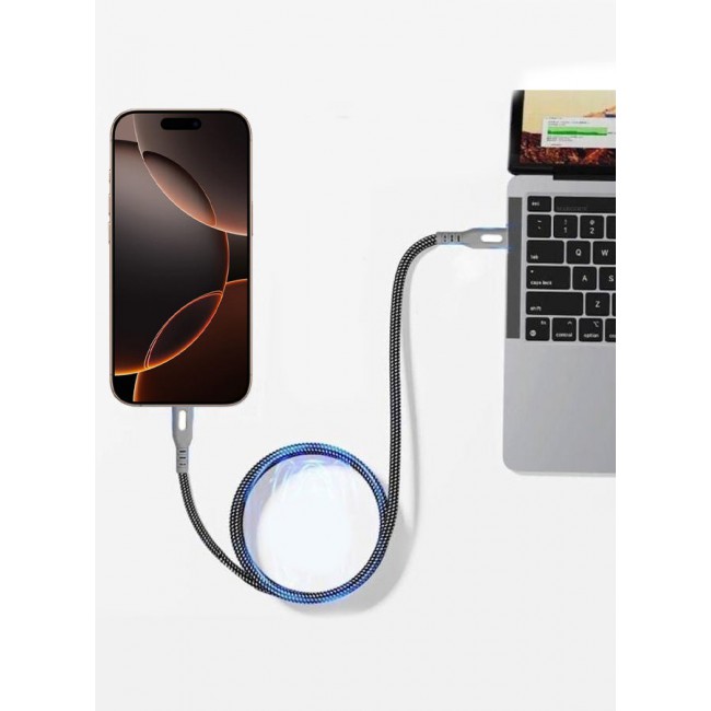 CATANES Magnetic USB-C to Lightning Fast Charging Cable (1M) - PD 18W, Snap-On Design, MFi-Certified, Nylon-Braided - Dark Grey