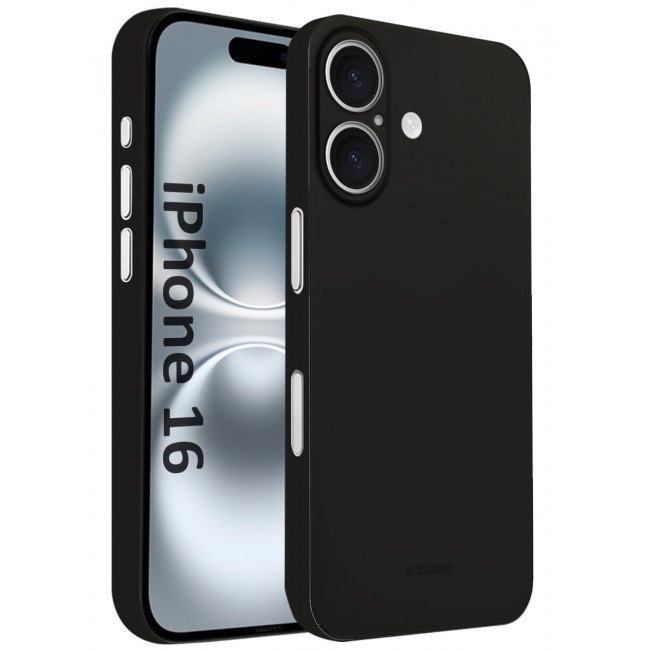 KZDOO ( for iPhone 16 ) Ultra Thin Case Cover Air Skin Series Back Cover Sturdy Durable Case Drop Protection Cover - Transparent Black