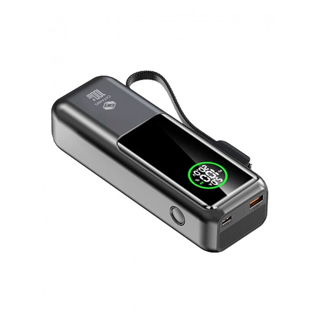 CATANES 20000mAh 100W Super Fast Charging Power Bank with Smart Digital Display and Built-in Type-C Cable - Grey