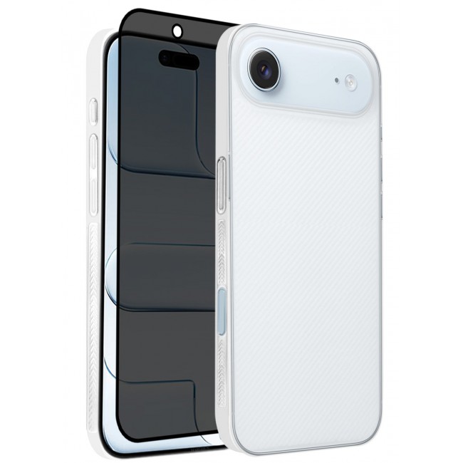 CATANES 2 Packs Case Cover for iPhone 17 Air - Sturdy Durable Ultra-Thin Case - Air Skin Line Design Transparent Back Cover - Drop Protection Cover with Privacy Screen Protector - White
