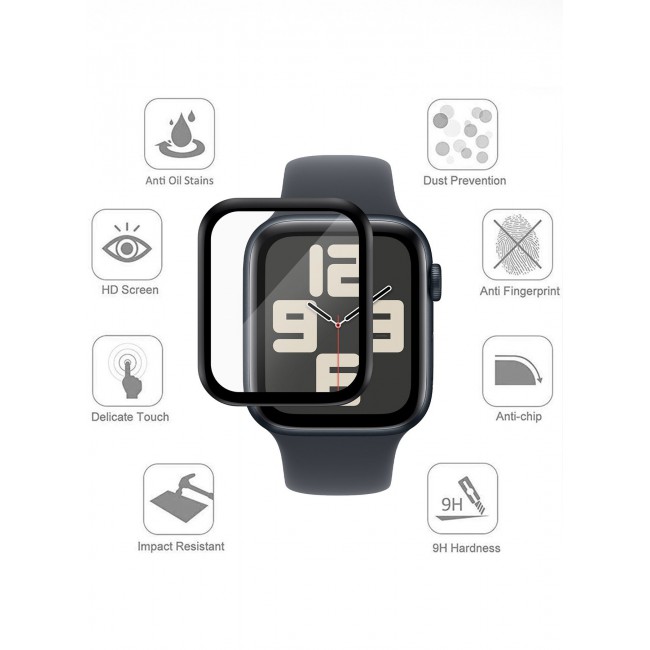 CATANES 2-Pack Tempered Glass Screen Protector for Apple Watch 44mm Series 7 – 9H Anti-Scratch Ultra-Thin Protective Film Cover Clear Color