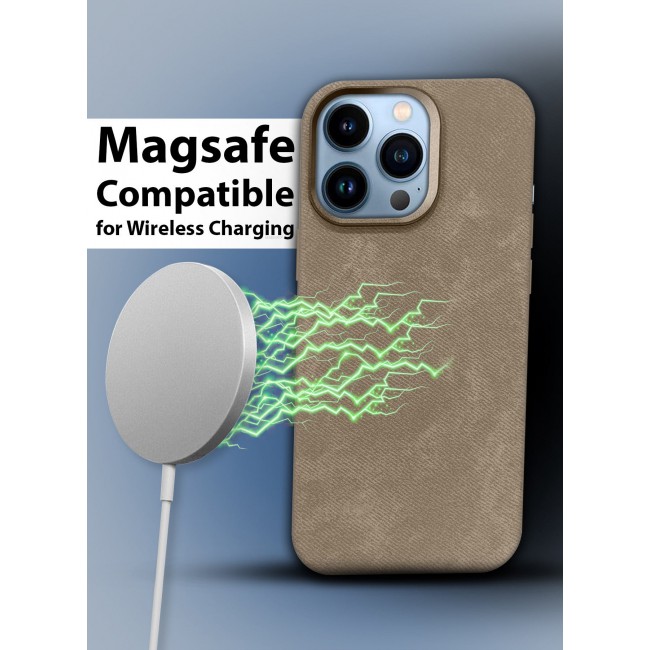 CATANES 3Packs iPhone 13 Pro Max Alcantara Case Cover Premium Quality Luxurious Soft Touch Protection with Metal Camera Frame with Two 3D Screen Protectors - Desert Titanium