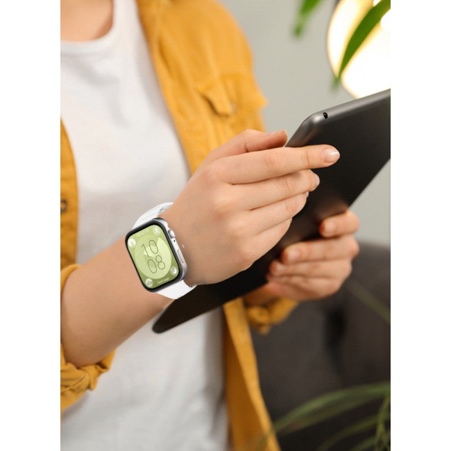 CATANES (for Watch Fit 3) Silicone Sport Band, Soft Adjustable Sport Breathable Replacement Watch Strap Loop /White