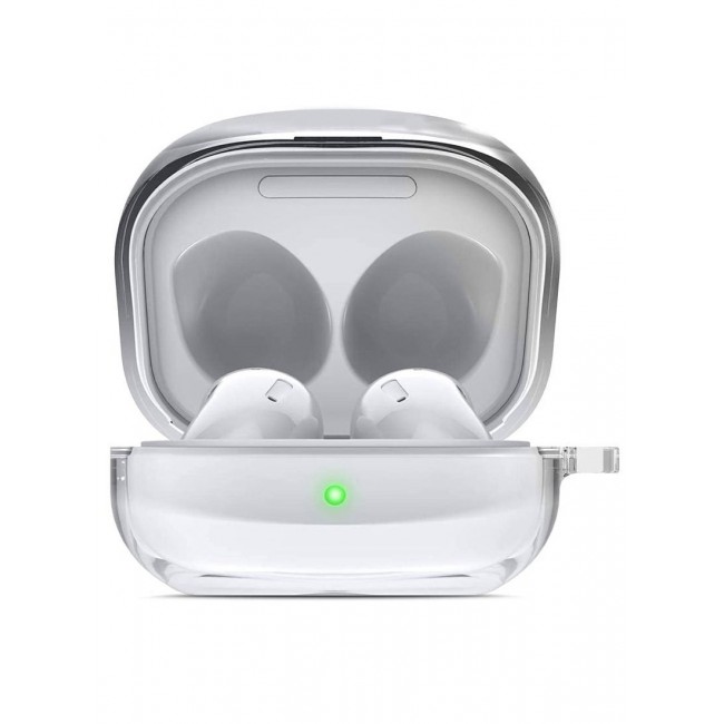 CATANES Samsung Galaxy Buds Live Crystal Clear Shockproof Case Transparent Ultra Slim Cover with Keychain Carabiner