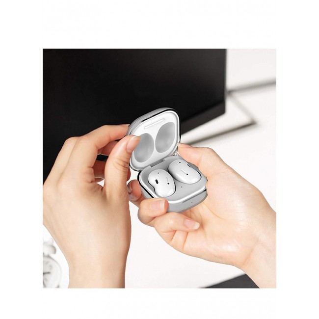 CATANES Samsung Galaxy Buds Live Crystal Clear Shockproof Case Transparent Ultra Slim Cover with Keychain Carabiner