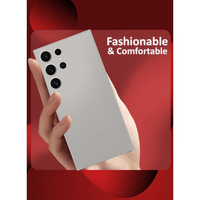 CATANES ( for Galaxy S24 Ultra ) Case Air Skin Line Design Back Cover Sturdy Durable Ultra-Thin Case Drop Protection Cover Clear - White