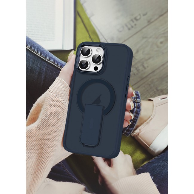 CATANES ( for iPhone 16 Pro Max ) Case Magnetic Kickstand Cover with Screen Camera Protection Support Wireless Charging Cover Midnight Blue