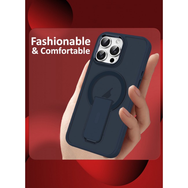 CATANES ( for iPhone 16 Pro Max ) Case Magnetic Kickstand Cover with Screen Camera Protection Support Wireless Charging Cover Midnight Blue