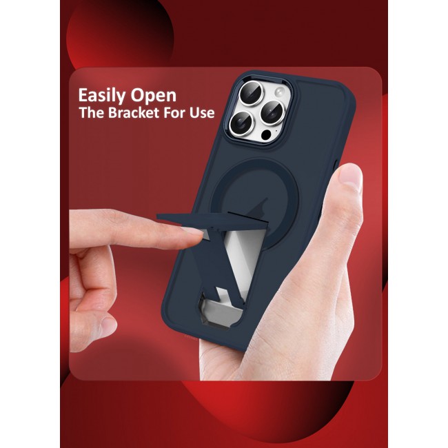 CATANES ( for iPhone 16 Pro Max ) Case Magnetic Kickstand Cover with Screen Camera Protection Support Wireless Charging Cover Midnight Blue