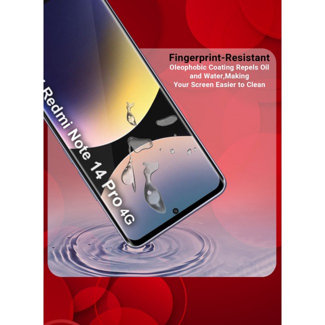 CATANES Curved Screen Protector Compatible With Xiaomi Redmi Note 14 Pro 4G Tempered Glass, Protective Film Easy Installation Bubble Free