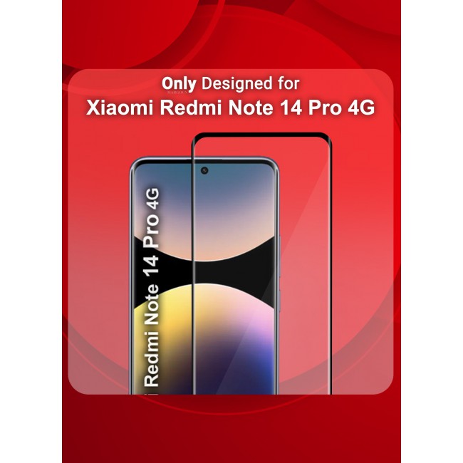 CATANES Curved Screen Protector Compatible With Xiaomi Redmi Note 14 Pro 4G Tempered Glass, Protective Film Easy Installation Bubble Free