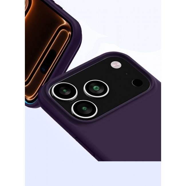 CATANES Silicone Protective Phone Case for iPhone 17 Pro Max - Soft Anti-Scratch Microfiber Lining Ultra Slim Drop Protection Phone Cover - Purple