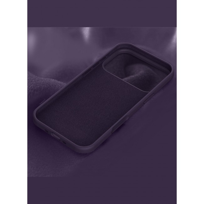 CATANES Silicone Protective Phone Case for iPhone 17 Pro Max - Soft Anti-Scratch Microfiber Lining Ultra Slim Drop Protection Phone Cover - Purple