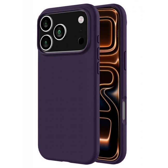 CATANES Silicone Protective Phone Case for iPhone 17 Pro Max - Soft Anti-Scratch Microfiber Lining Ultra Slim Drop Protection Phone Cover - Purple