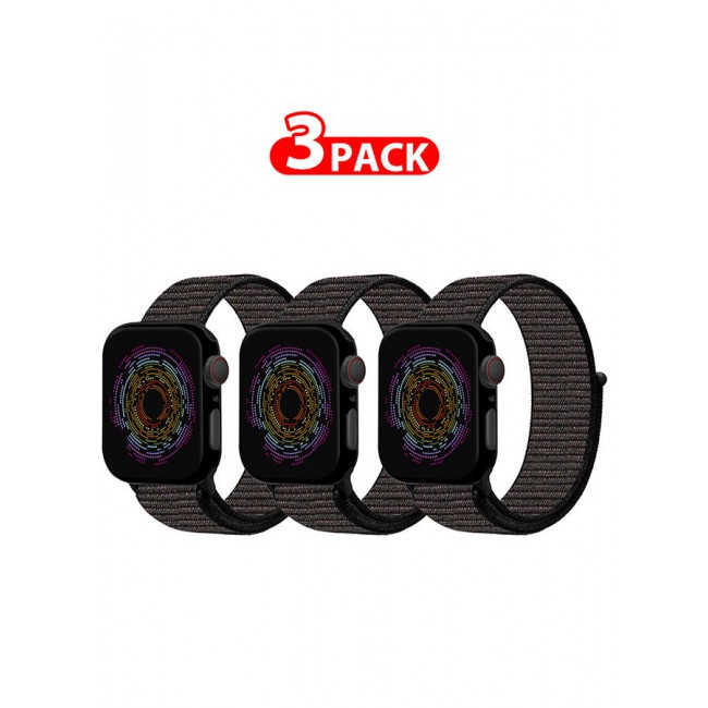 CATANES 3 Pack Nylon Sport Loop Band Compatible with Apple Watch Bands 38mm 40mm 41mm Women Men Braided Elastic Wristbands Replacement Band for iWatch Series 7 6 5 4 3 2 1 SE