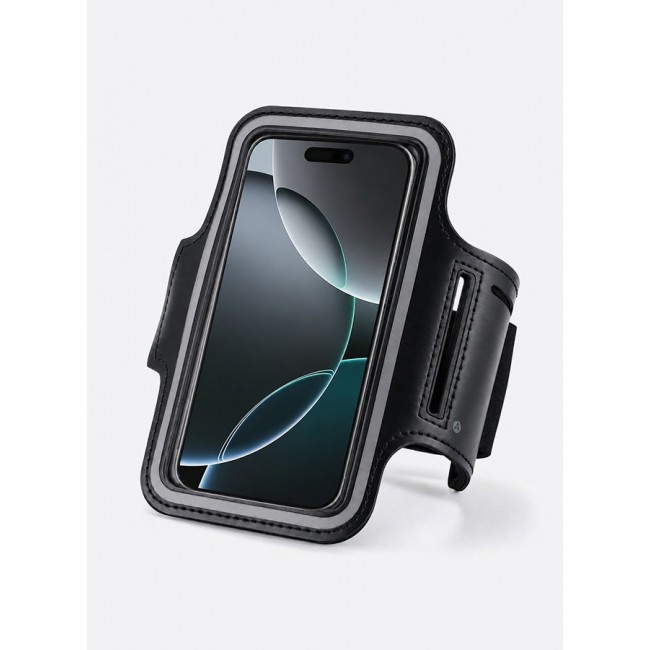 MARGOUN Sports Running Armband Case Compatible with iPhone 16 Pro – Water-Resistant Fitness Wristband Pouch for Gym, Workouts, Jogging with Key Holder and Reflective Strip