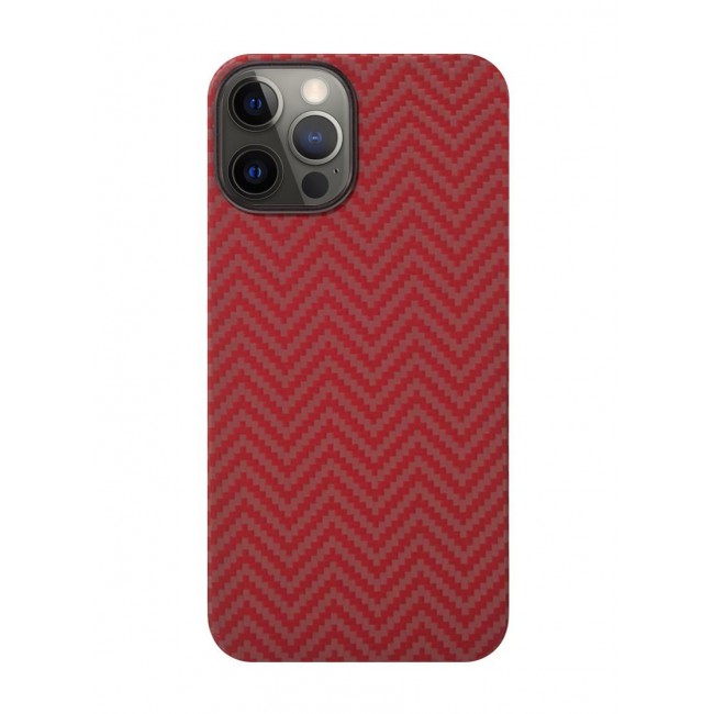 K-Doo Kevlar Series Genuine Carbon Fiber Case for Apple iPhone 12 Pro Max Ultra Slim Material All-Around Protective Back Cover Red